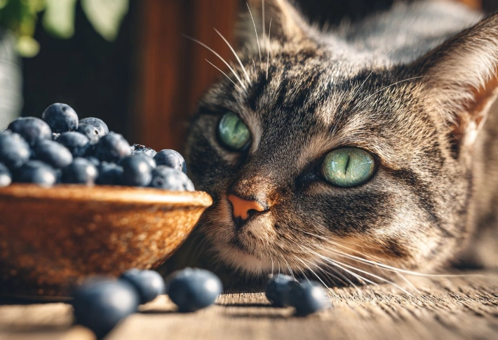how to feed blueberries to cats